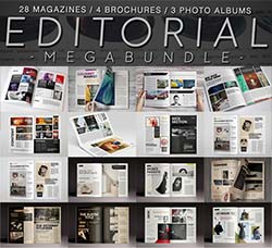 indesign模板－商业杂志(34套)：Editorial Megabundle